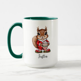 Holiday Eichhörnchen Personalisierte Weihnachtsfei Tasse