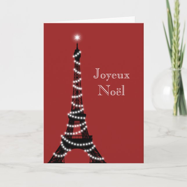 Holiday Eiffel Tower Feiertagskarte (Vorderseite)