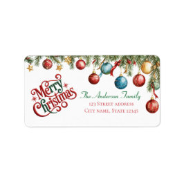 Holiday Elegant Soft Merry Christmas Party Adressaufkleber