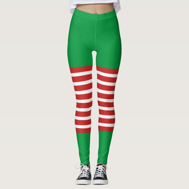 Holiday Elf Leggings Candy Cane Weihnachten (Vorderseite)