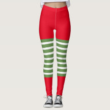 Holiday Elf Leggings Candy Cane Weihnachten
