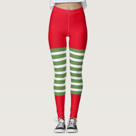 Holiday Elf Leggings Candy Cane Weihnachten