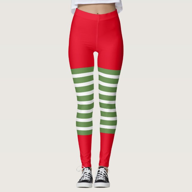 Holiday Elf Leggings Candy Cane Weihnachten (Vorderseite)