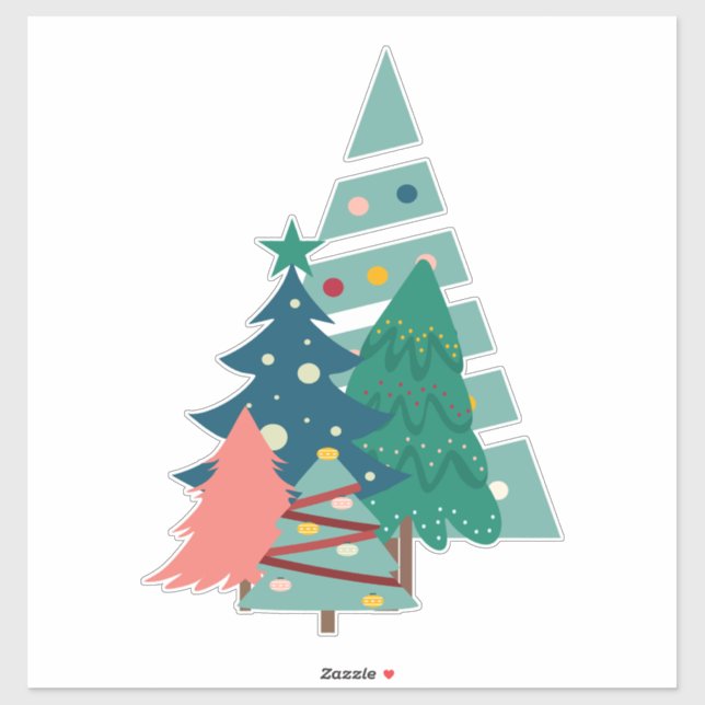 Holiday Evergreens Design Aufkleber (Blatt)