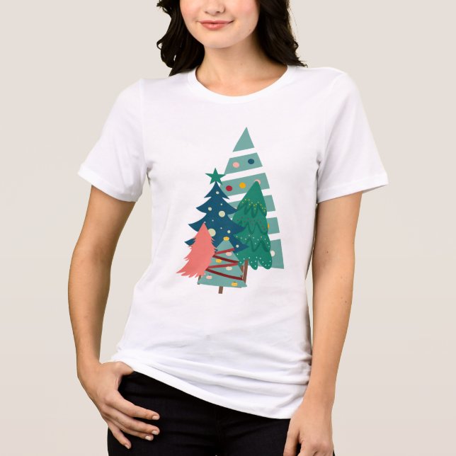 Holiday Evergreens Design Tri-Blend Shirt (Vorderseite)
