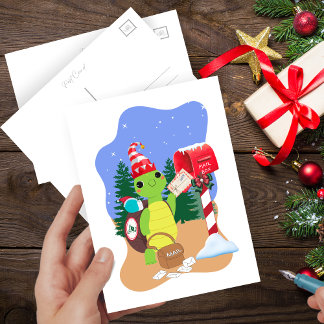 Holiday Express Snail Mail by Turtle Postkarte