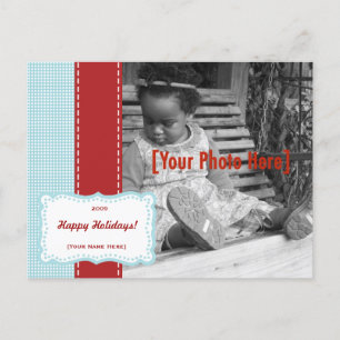 Holiday Extravagant Polka Dot Foto Card Feiertagspostkarte