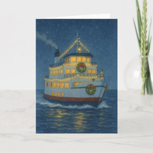 Holiday Ferry Crossing Weihnachtskarte Karte
