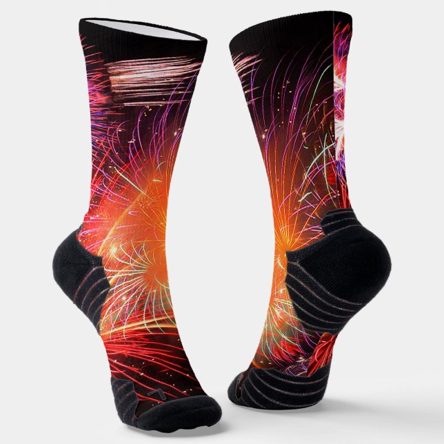 Holiday Fireworks Hochleistungs Athletic Unisex Socken (Gewinkelt)