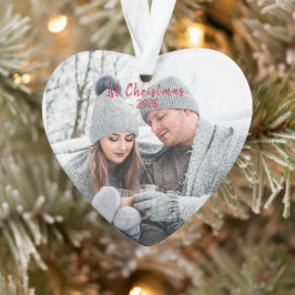 Holiday First Christmas Foto Saisonskript Ornament