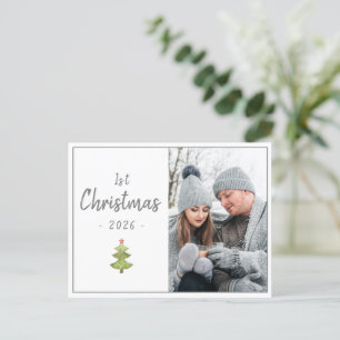 Holiday First Christmas Foto Script Saison Postkarte