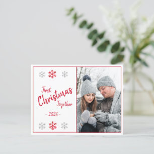 Holiday First Christmas Foto Script Saison Postkarte