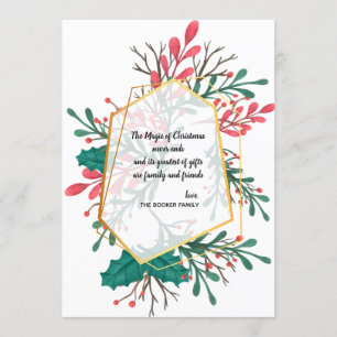 Holiday Floral Burning Card Einladung