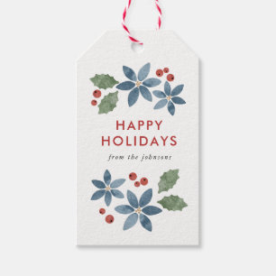 Holiday Floral Gift Tags Geschenkanhänger