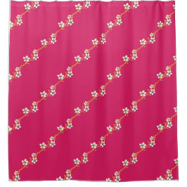 Holiday Floral on gold vine Dusche Vorhang