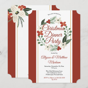 Holiday Floral WURDE Weihnachtsfest Party Einladung