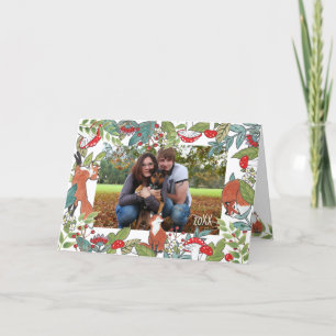 Holiday Foto Card Fox Niedlich Weihnachtswald Feiertagskarte