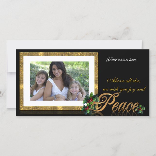 Holiday Foto Card Peace Feiertagskarte (Vorderseite)
