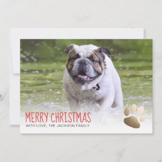Holiday Foto Card Wird Gold Paw Dog Feiertagskarte
