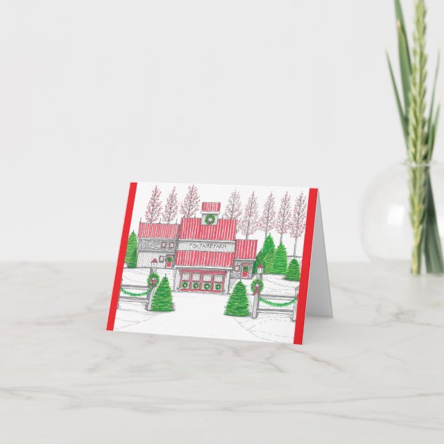 Holiday Fox Farm Card Karte (Vorderseite)