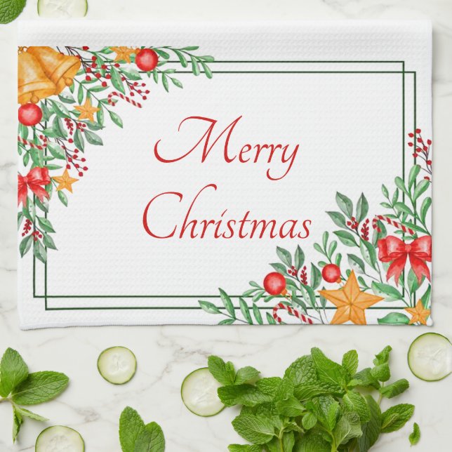 Holiday Frame Geschirrtuch (Gefaltet)