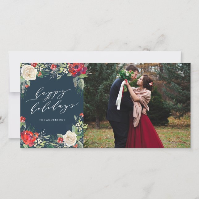 Holiday Garden Foto-Karte Feiertagskarte (Vorderseite)
