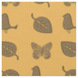 Holiday Garden Goldenes Leaf Butterfly Bird Yellow Stoff