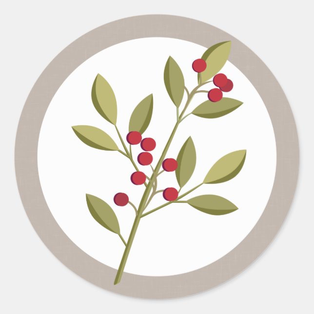 Holiday Garland Christmas Berry Umschlag Aufkleber (Vorderseite)