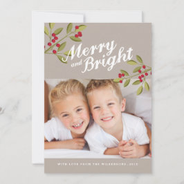 Holiday Garland Merry & Bright Foto Gruß Feiertagskarte