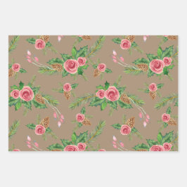 Holiday Gift Wrap Floral Bundle Geschenkpapier Set