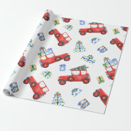 Holiday Gift Wrap Red Car Geschenkpapier