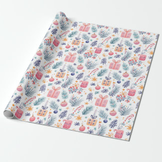 "Holiday Gifts & Grüntöne Pattern" Geschenkpapier