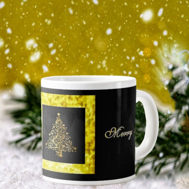 Holiday Gilt Jumbo-Tasse (An elegant-looking coffee mug, that blends in with your Christmas Decor!)