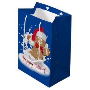 Holiday Gingerbread Man in Milk Mittlere Geschenktüte