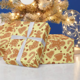 Holiday Gingerbrot Keks leicht gelb Nahtlos Geschenkpapier