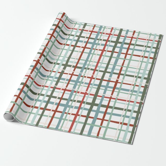 Holiday Gingham - Friedlich Geschenkpapier (Ungerollt)