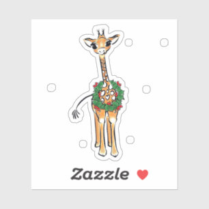 Holiday Giraffe Aufkleber