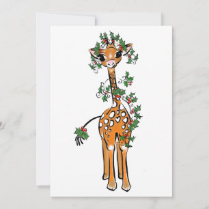 Holiday Giraffe - Feiertag, heilige Garlandschaft Feiertagskarte