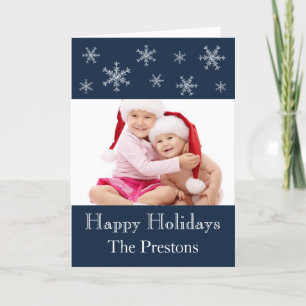 Holiday Glamour Deep Blue Card Feiertagskarte