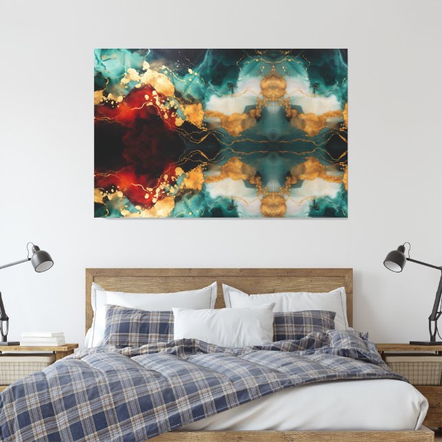 Holiday Glow Wrapped Canvas Premium Elegance  Leinwanddruck (Insitu (Schlafzimmer))