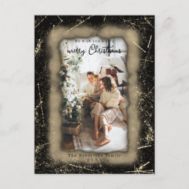 Holiday Gold Glitzer Gerahmtes Foto Frohe Weihnach Postkarte