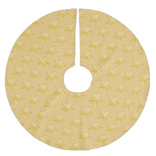 Holiday Gold Stars Tree Skirt Polyester Weihnachtsbaumdecke