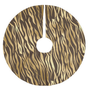 Holiday Gold Tiger Elegante Polyester Weihnachtsbaumdecke