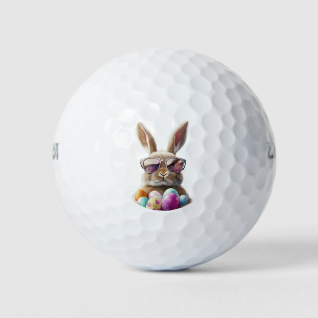 Holiday Golf Balls Easter Bunny with Shades Golfball (Vorderseite)