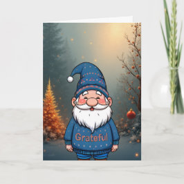 Holiday Gratitude Gnome Feiertagskarte
