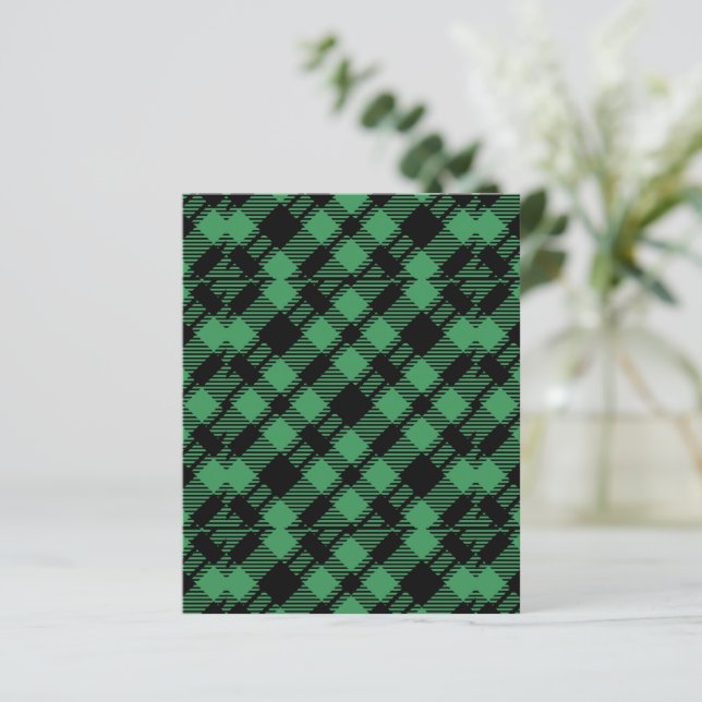 Holiday Green Checkered Pattern Scrapbook Paper (Stehend Vorderseite)