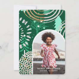 Holiday Green Frohe Weihnachts-Foto mit Botschaft Feiertagskarte