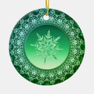Holiday Green Ice Keramik Ornament