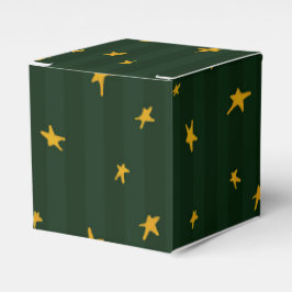 Holiday Green Yellow Star Stripe Christmas Geschenkschachtel