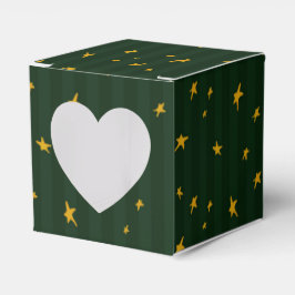 Holiday Green Yellow Star Stripe Christmas Geschenkschachtel